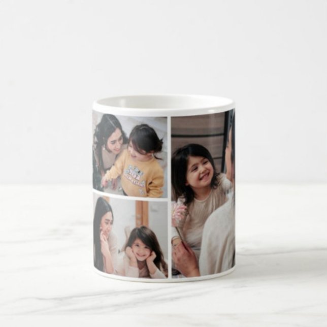 Create Your Own Photo Collage Modern White Mug  (Creator Uploaded)