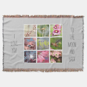 Create Your Own Photo Collage Moon and Back Throw Blanket