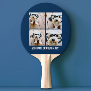 Create Your Own Photo Collage Navy 4 Pictures Ping Pong Paddle