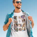 Create Your Own Photo Collage T-Shirt<br><div class="desc">Discover a new level of personalisation with our remarkable photo t-shirts. Showcasing a customisable layout with 11 squares for your cherished photos and a pliable text template,  this t-shirt allows you to wear your memories and messages. Perfect for gifts,  occasions,  or simply a quirky addition to your wardrobe!</div>
