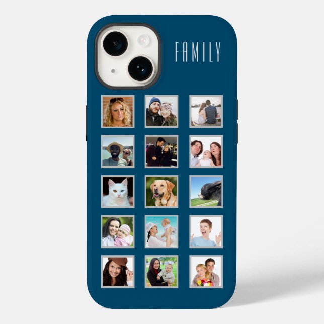 Create Your Own Photo Collage with 15 pictures Case-Mate iPhone Case (Back)