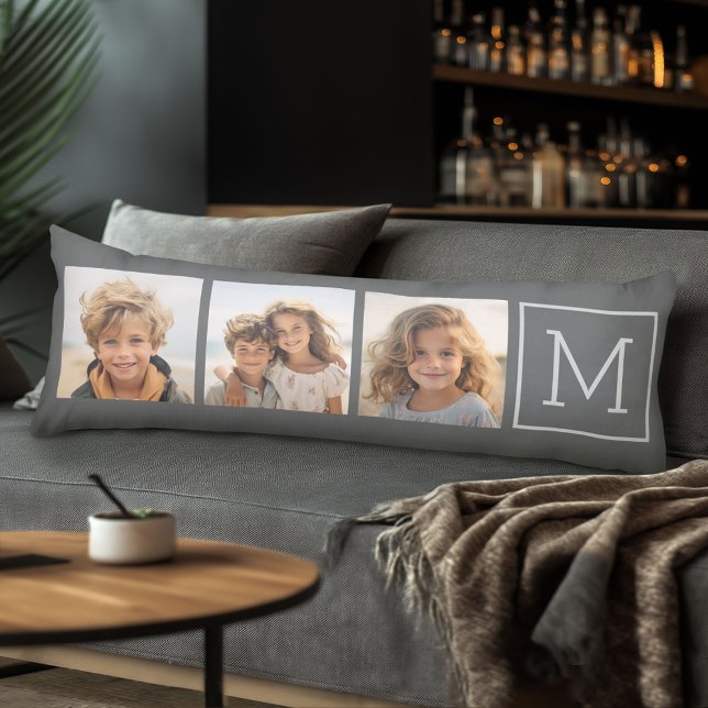Create Your Own Photo Collage with Monogram Body Cushion (Body Pillow with Photo Collage)