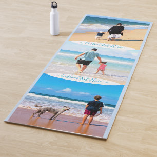 Create Your Own Photo Collage Yoga Mat Custom Text