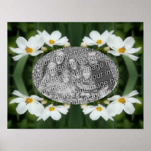 Create Your Own Photo Cosmos Flowers And Bee  Poster