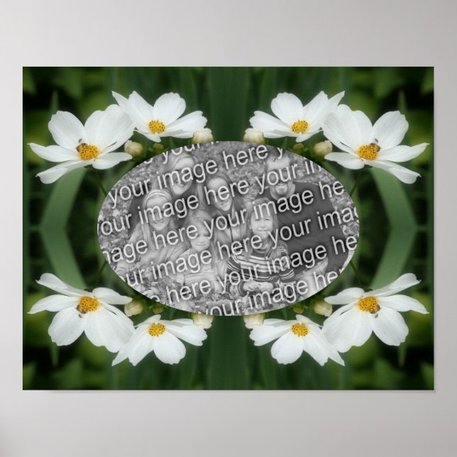 Create Your Own Photo Cosmos Flowers And Bee  Poster (Front)
