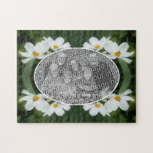 Create Your Own Photo Cosmos Flowers Bee Frame  Jigsaw Puzzle