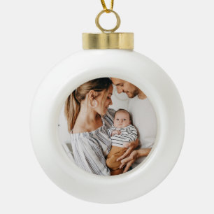 Create Your Own Photo Custom Pic DIY Ceramic Ball Christmas Ornament