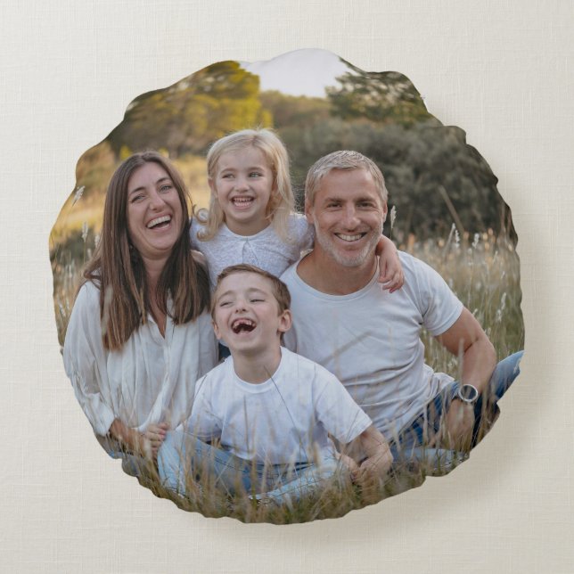 Create Your Own Photo Custom Pic Double Sided Round Cushion (Back)
