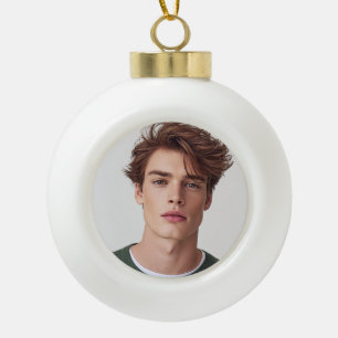 Create your Own Photo Custom Picture Ceramic Ball Christmas Ornament