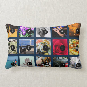 Create Your Own Photo display with 15 images Lumbar Cushion