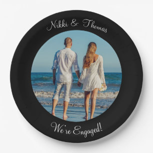 Create Your Own Photo Engagement Name Couple Paper Plate