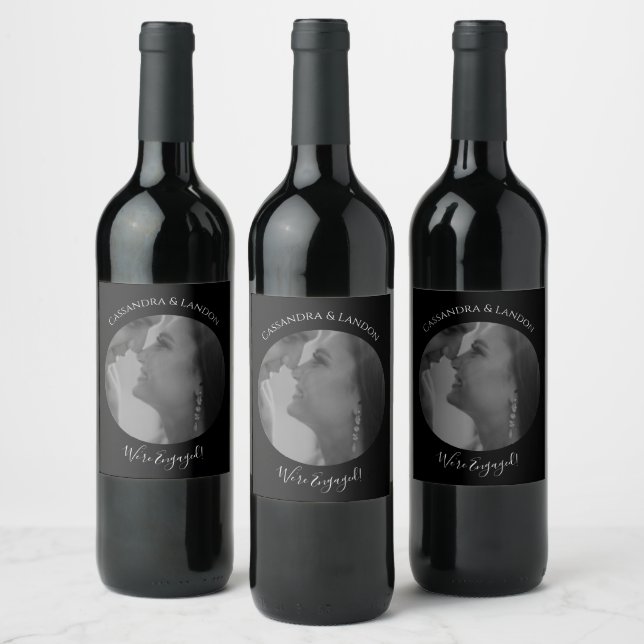 Create Your Own Photo Engagement Name Couple Wine  Wine Label (Bottles)