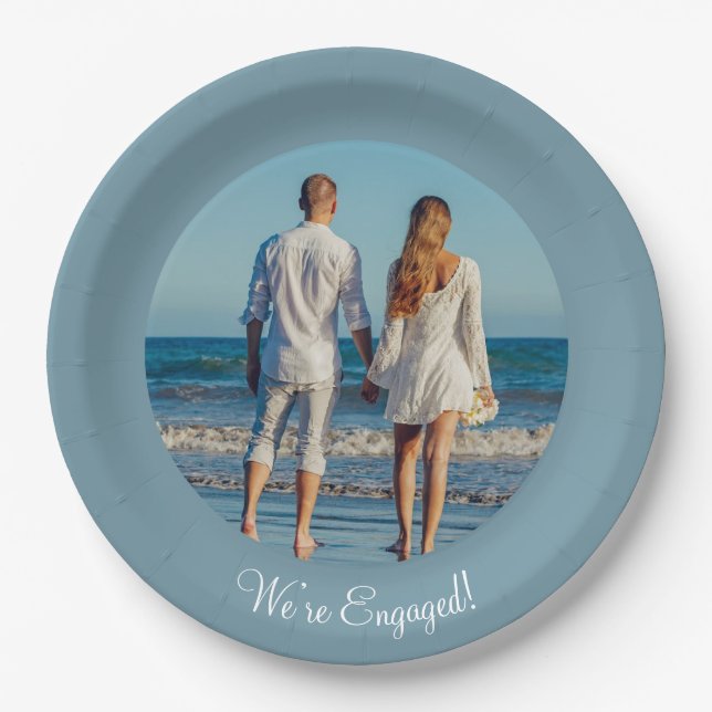Create Your Own Photo Engagement Paper Plate (Front)