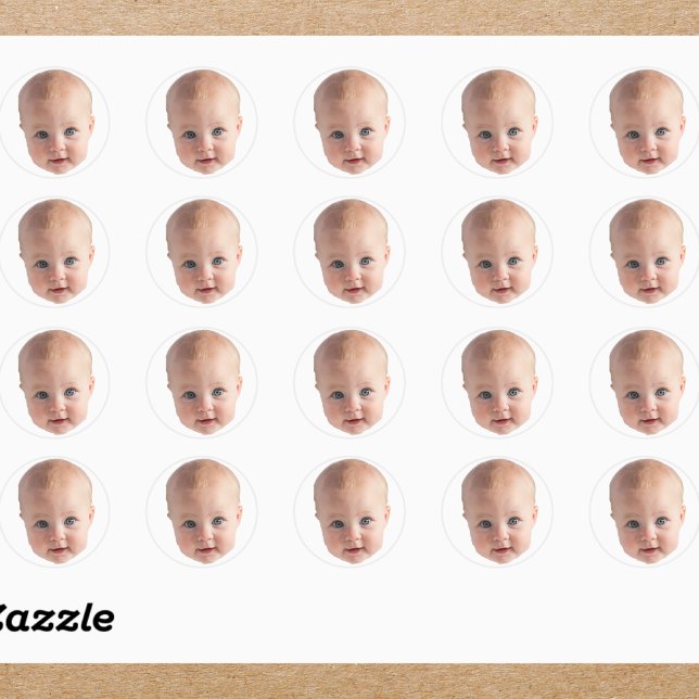 Create Your Own Photo Face Classic Round Sticker (Creator Uploaded)