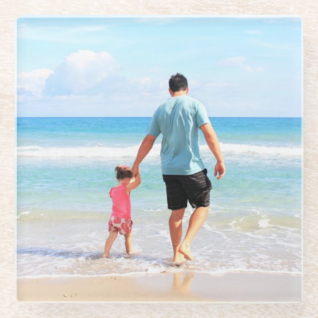 Create Your Own Photo Glass Coaster Gift (Front)