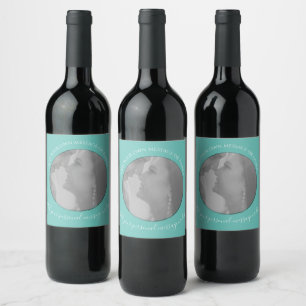 Create Your Own Photo Green Wine Label 