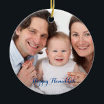 Create Your Own Photo Hanukkah Ceramic Ornament<br><div class="desc">Create Your Own Photo Hanukkah Ceramic Ornament. Create Your Own Custom Photo Ornament. Replace the front and back template photos with your own to make a fun gift ornament for self,  friends or family. Customise and personalise the text,  if desired.</div>