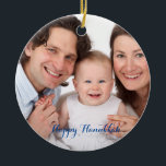 Create Your Own Photo Hanukkah Ceramic Ornament<br><div class="desc">Create Your Own Photo Hanukkah Ceramic Ornament. Create Your Own Custom Photo Ornament. Replace the front and back template photos with your own to make a fun gift ornament for self,  friends or family. Customise and personalise the text,  if desired.</div>