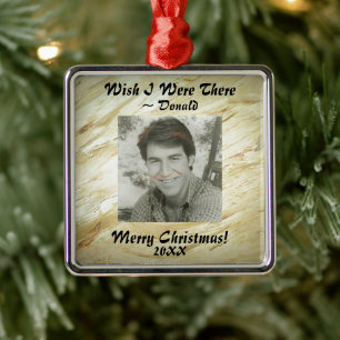 Create Your Own Photo Marble Faux Finish Metal Ornament