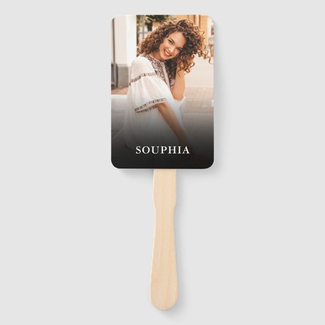 create Your Own Photo Monogram Graduation Hand Fan (Front)