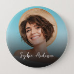 Create your own photo& name 4buttons 10 cm round badge<br><div class="desc">Create your own 4 inch photo button! button</div>