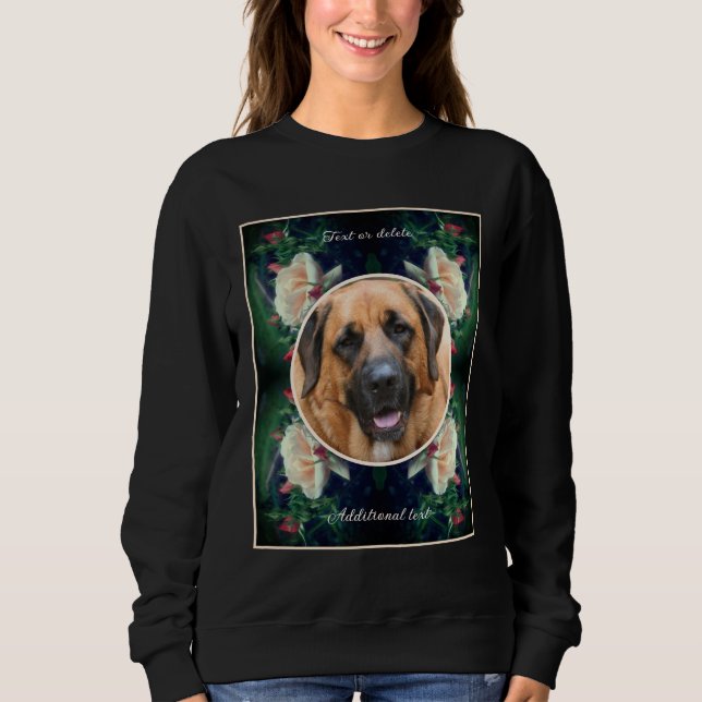 Create Your Own Photo Peach Rose And Buds Frame  Sweatshirt (Front)