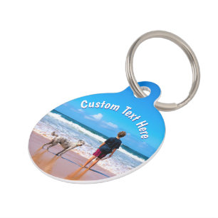 Create Your Own Photo Pet ID Tag Custom Text Name