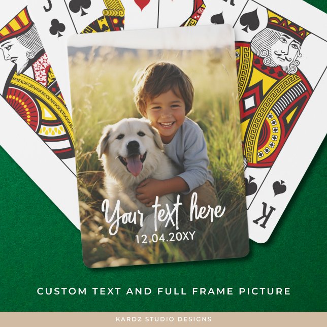 Create Your Own Photo Playing Cards (Add your vertical photo and custom text to this playing cards.)