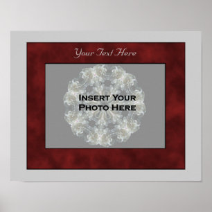 Create Your Own Photo Red Mottled Frame  Poster