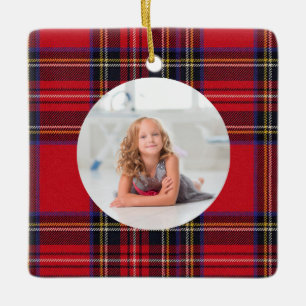 Create Your Own Photo Royal Stewart Tartan Ceramic Ornament