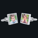 Create Your Own Photo Silver Finish Cufflinks<br><div class="desc">Add  Your Own Photo in place of the template to make an elegant gift for dad on father's day,  husband on anniversary or groomsman favor gift at a wedding.
Choose the shape and metal finish from the options menu.</div>