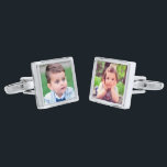 Create Your Own Photo Silver Finish Cufflinks<br><div class="desc">Add  Your Own Photo in place of the template to make an elegant gift for dad on father's day,  husband on anniversary or groomsman favor gift at a wedding.
Choose the shape and metal finish from the options menu.</div>