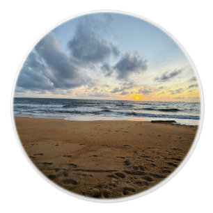 Create Your Own Photo Simple beach sunrise Ceramic Knob
