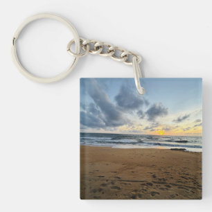 Create Your Own Photo Simple beach sunrise Key Ring