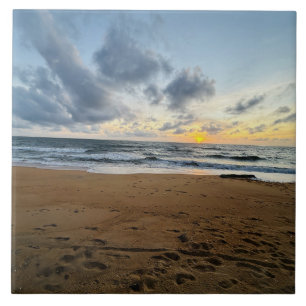 Create Your Own Photo Simple Modern sun rice Ceramic Tile