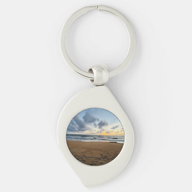 Create Your Own Photo Simple Modern sun rice Key Ring (Front)