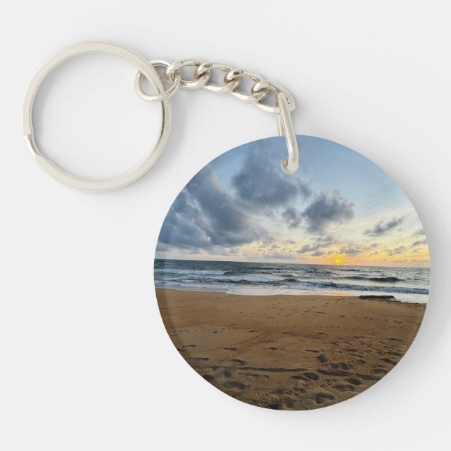 Create Your Own Photo Simple Modern sun rice Key Ring (Front)