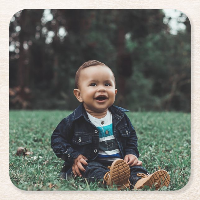 Create Your Own Photo Square Paper Coaster (Front)