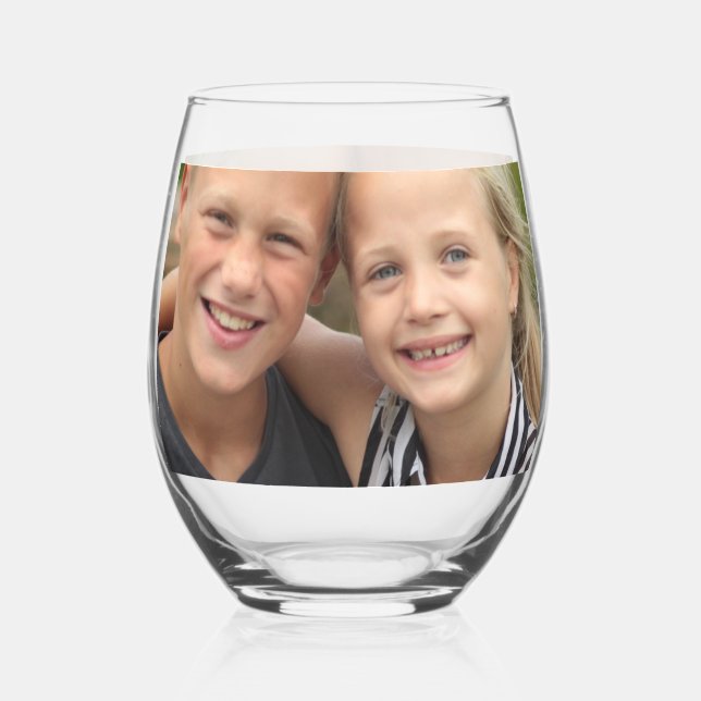 Create Your Own Photo Stemless Wine Glass (Back)