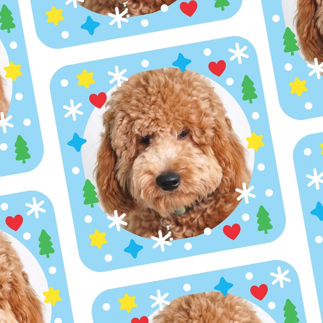 Create Your Own Photo Sticker Holiday Blue (Creator Uploaded)