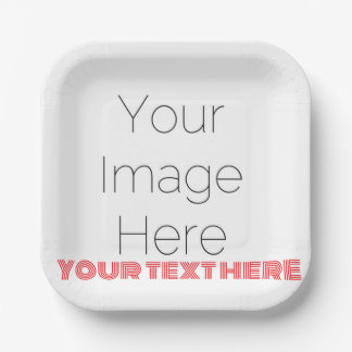 create your own photo & text for party custom paper plate