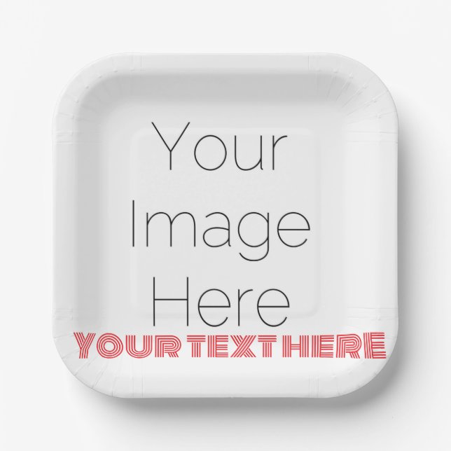 create your own photo & text for party custom paper plate (Front)