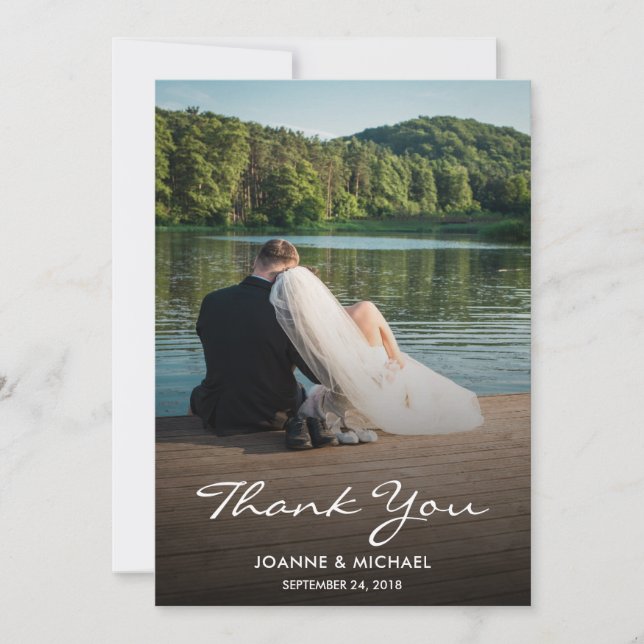 Create your own photo Thank you Wedding Card (Front)