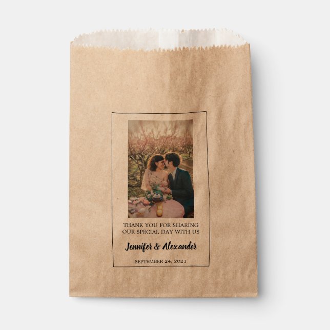 Create your own photo Thank You wedding  Favour Bag (Front)