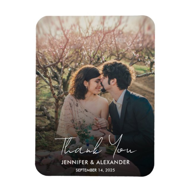 Create your own photo Thank you Wedding Magnet (Vertical)