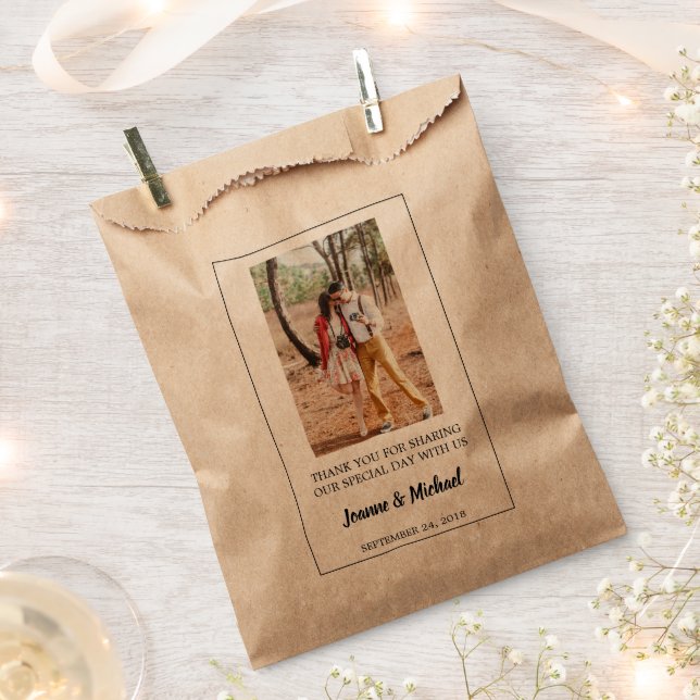 Create your own photo Thank You wedding treat Favour Bag (Clipped)