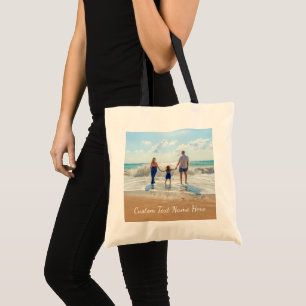 Create Your Own Photo Tote Bag with Custom Text