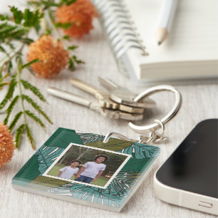 Create Your Own Photo Tropical Pattern  Key Ring