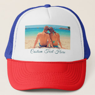 Create Your Own Photo Trucker Hat Custom Text Name
