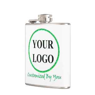 Create Your Own Picture ADD YOUR LOGO HERE Hip Flask